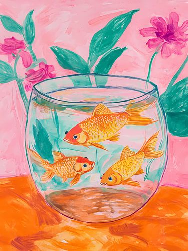 Colorful goldfish art