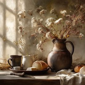 flower still life | Jug Loaf by Eye catching paintings