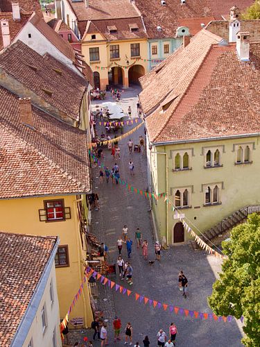 Sighișoara, uitzicht vanuit de kloktoren van het historisch museum