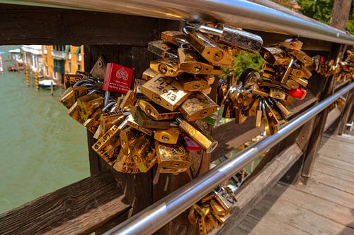 Love united on a bridge in Venice (soft light)