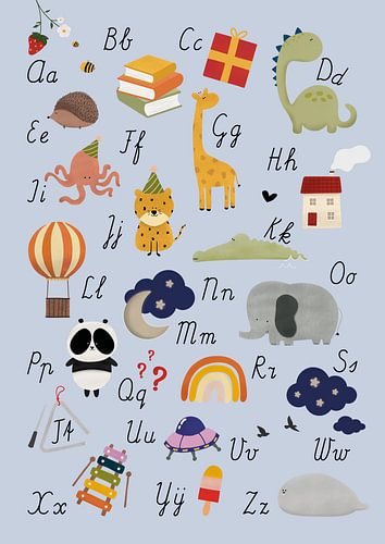 Alfabetposter kinderkamer van Studio Poek
