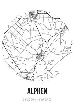 Alphen (Noord-Brabant) | Landkaart | Zwart-wit van Rezona