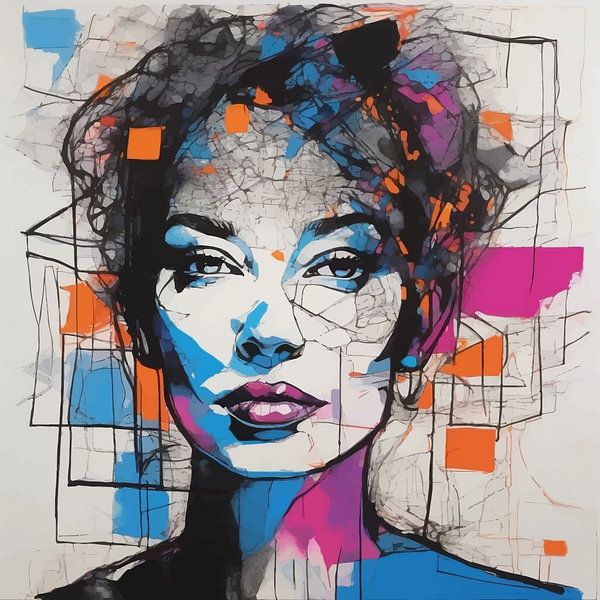 Peinture aquarelle minimaliste d'une femme abstraite par MIROKKU