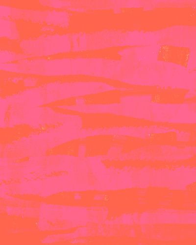 Rose fluo et orange. Art moderne abstrait et coloré. Pop de couleurs.