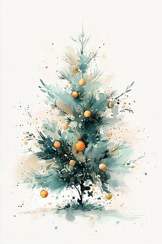 Sapin de Noël à l'aquarelle n° 2