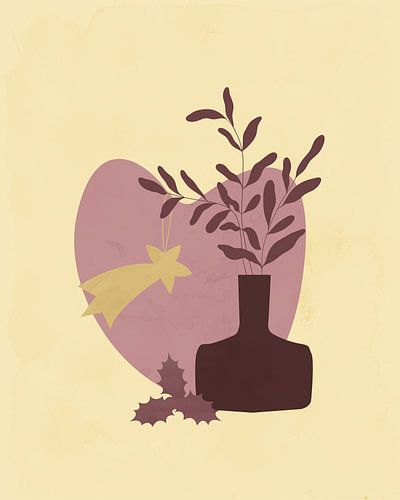 Stilleven voor Kerst in rood en goud 2