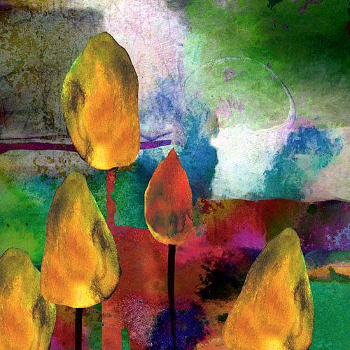 Tulpen langs de kant van de weg