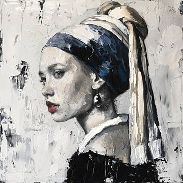 Modern Meisje met de Parel | Meisje van Vermeer van ARTEO Schilderijen