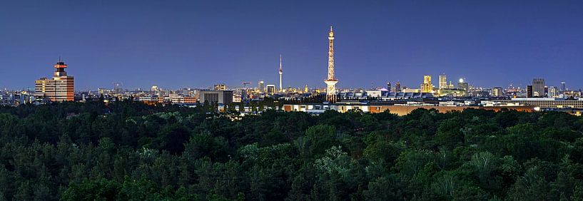 Berlin Skyline zur blauen Stunde von Frank Herrmann