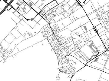 Kaart van Aalsmeer in Zwart Wit van Map Art Studio