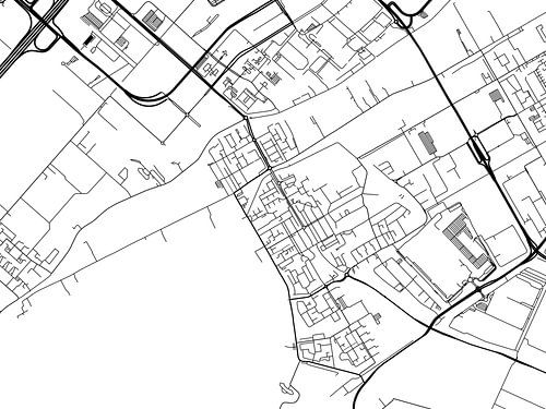 Carte de Aalsmeer en noir et blanc