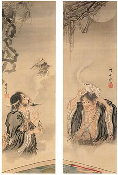 Kawanabe Kyōsai - De onsterfelijke Gama Sennin, De onsterfelijke Tekkai Sennin van Peter Balan