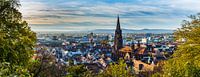Freiburg im Breisgau skyline in herfst XXL panorama