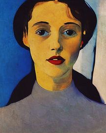 Portrait d'une jeune femme qui vous regarde sur Jan Keteleer