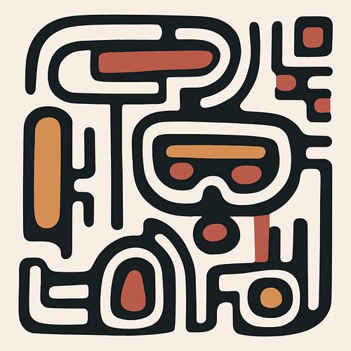 Formes et lignes organiques nuances de brun