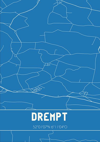 Blueprint | Map | Drempt (Gelderland) by Prints of Place
