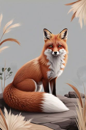 Moderne vos in natuurlijke setting