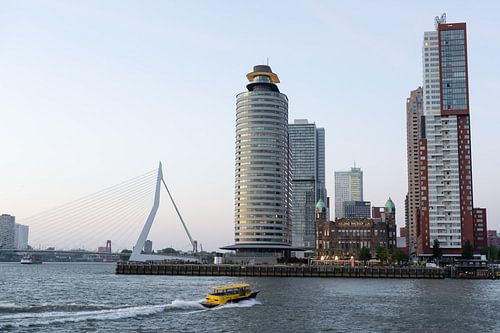 The skyline along the Meuse at dusk