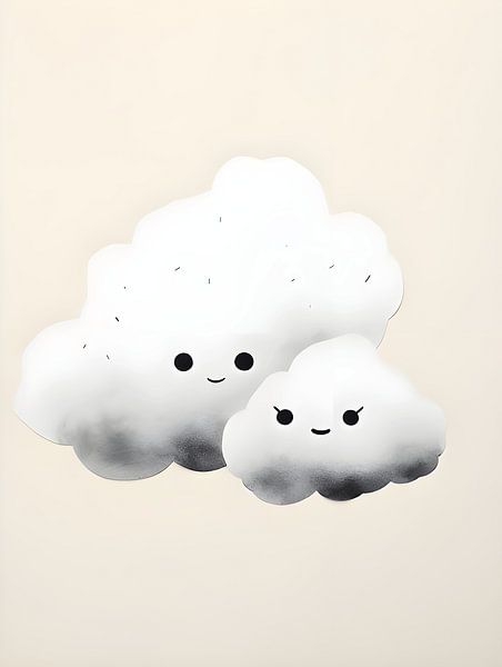 Wolken mit einem Gesicht für das Kinderzimmer von Moody Mindscape