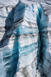 Blue Ice Cliff Detail – Cool Blue Art by Albert Klee