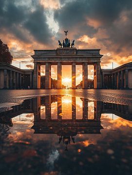 Brandenburger Tor in Berlijn van fernlichtsicht