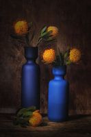 Still life with blue and orange