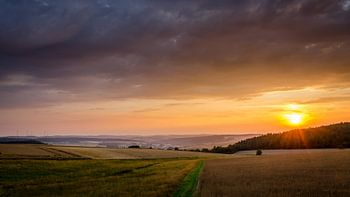 Coucher de soleil sur les champs allemands