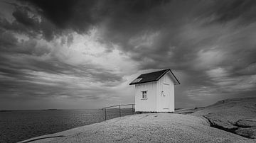 Stangehuvud lighthouse in Black and White by Henk Meijer Photography