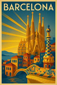 Farbenfroher Geist von Barcelona Spanien