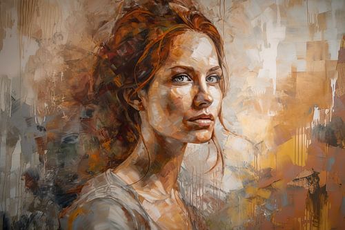 Painting Hannah | Painting redhead portrait by ARTEO Paintings