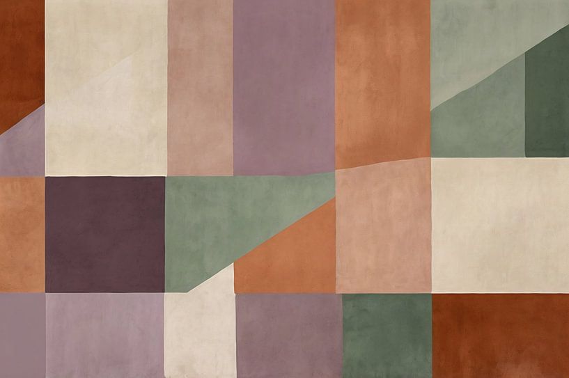 Geometric abstract design in earth tones by Art & Soul Creations