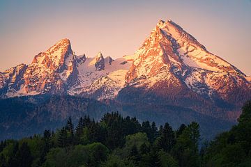 Sonnenaufgang Watzmann bei Berchtesgaden, Bayern, Deutschland von Henk Meijer Photography