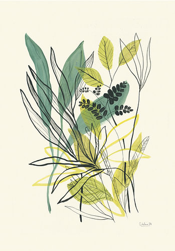Botanische groene en gele tinten