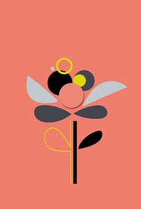Une fleur colorée et minimaliste.  sur Charlotte Hortensius
