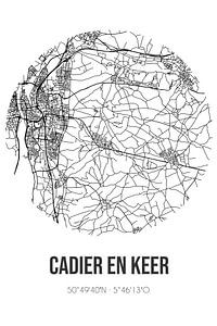 Cadier en Keer (Limburg) | Karte | Schwarz und Weiß von Rezona