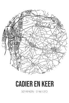 Cadier en Keer (Limburg) | Landkaart | Zwart-wit van MijnStadsPoster