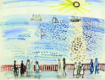 Promeneurs au Bord de la mer au Havre by Raoul Dufy