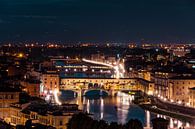 Ponte Vecchio auf dem Arno bei Nacht von Atelier Liesjes Miniaturansicht