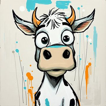 Cartoon Kuh – Freche Urban Art Illustration