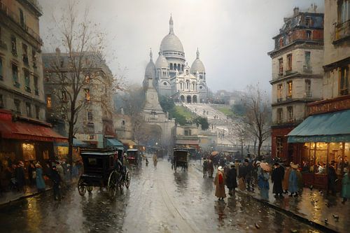 A rainy evening in front of the Sacré-Cœur by Skyfall