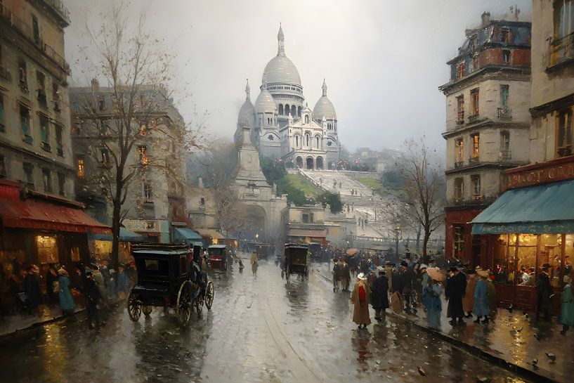 A rainy evening in front of the Sacré-Cœur by Skyfall