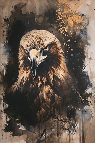 Mysterieuze adelaar in rustieke stijl