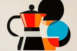 Koffiekunst in heldere vormen van Poster Art Shop
