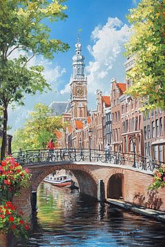 Modern Amsterdam van Abstract Schilderij