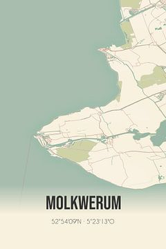 Vintage landkaart van Molkwerum (Fryslan) van Rezona