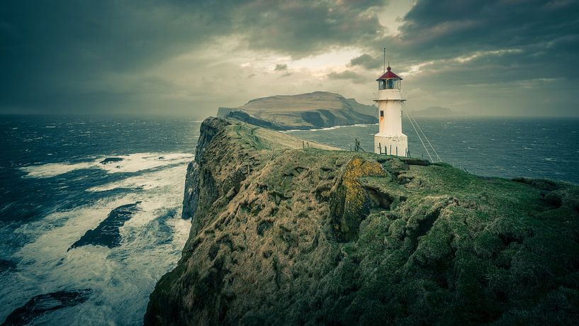 Vuurtoren op de Faeröer van Denis Feiner