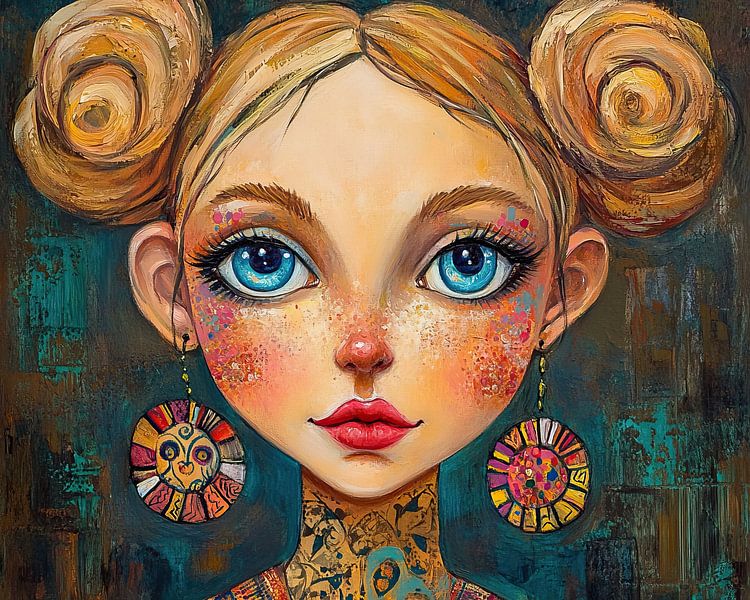 Girl with Golden Earrings by Eye catching paintings