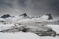 Gebirge auf der Insel Senja in Nordnorwegen während eines kalten Wintertages von Sjoerd van der Wal Fotografie Miniaturansicht