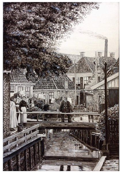 Doorbraak/Gedempte Haven Grouw 1920. van Richard Brinkman