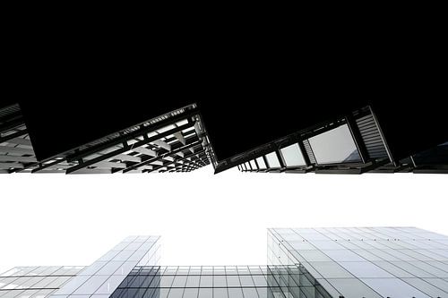 Moderne architectuur in London vanuit kikvorsperspectief by Wesley Flaman